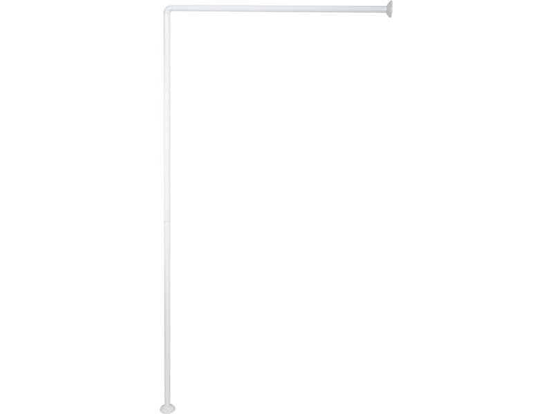 MSV Duschvorhangstange 3-teilig 80 x 2.5 cm, Weiss Modulare Duschvorhangstange aus Aluminium
