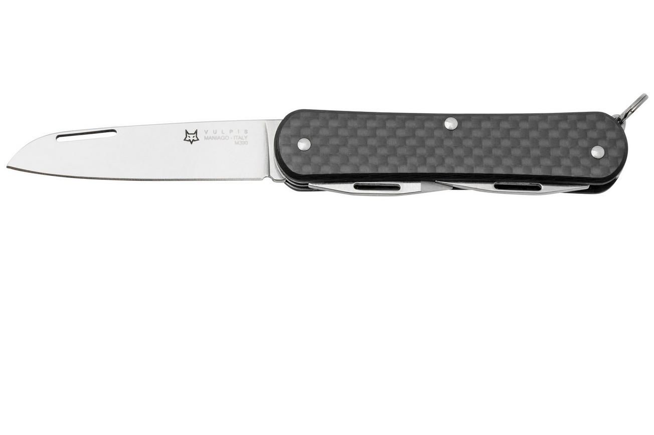 FOX Vulpis 3-Tools FX-VP130-3CF, M390, Black Carbon Fiber, Zwitsers zakmes
