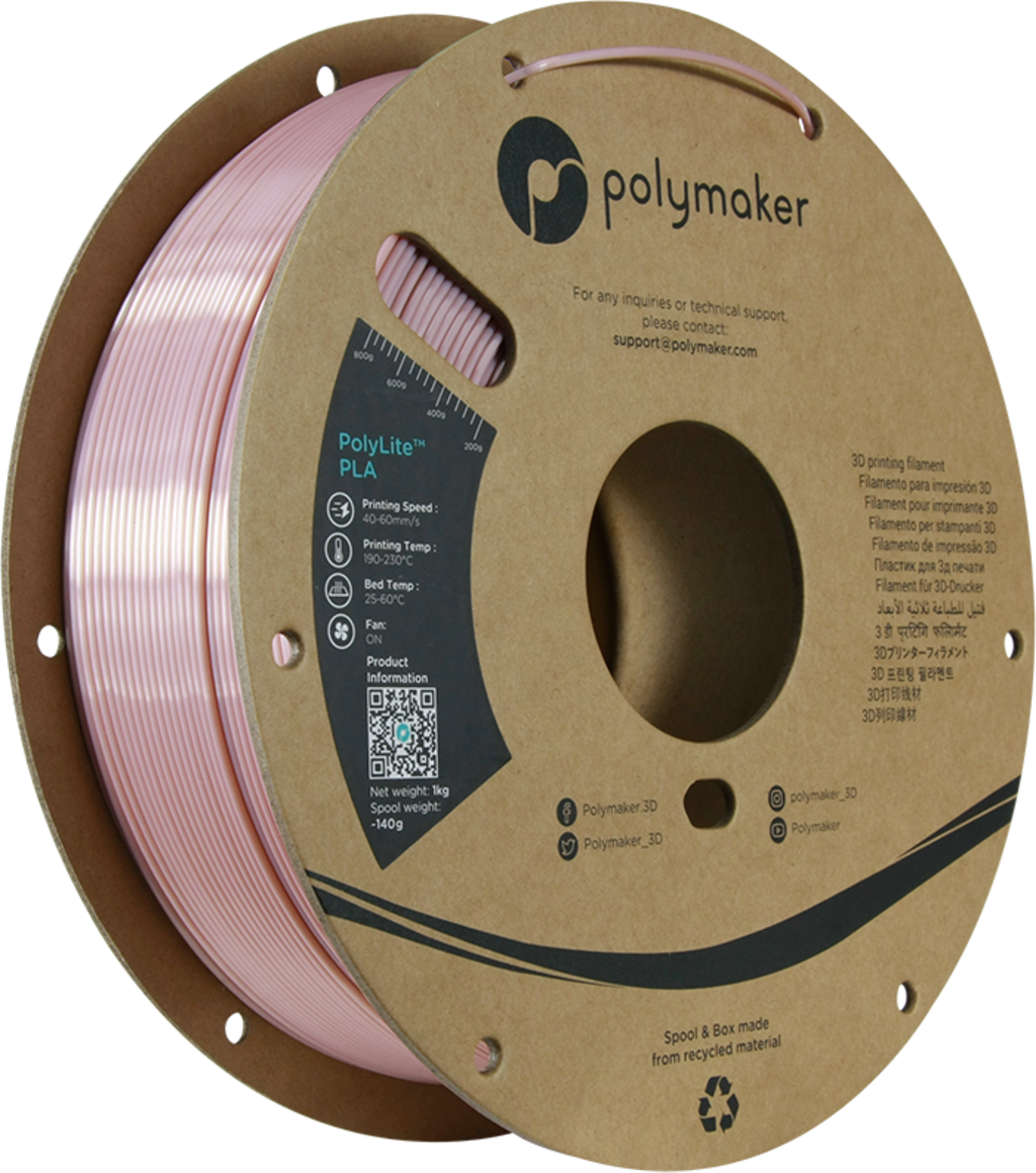 Polymaker  PolyLite Silk PLA Rose Gold, 1,75 mm / 1000 g    Glänzendes Seidenfilament