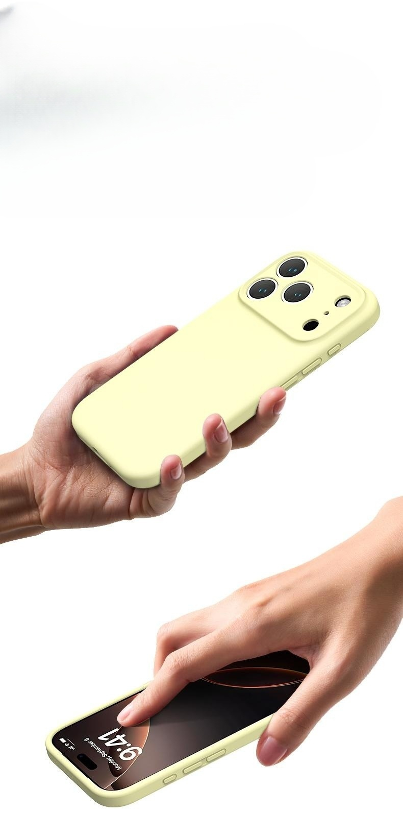 iPhone 17 Pro Max Silikon Case Hülle mit Kameraschutz - Beige