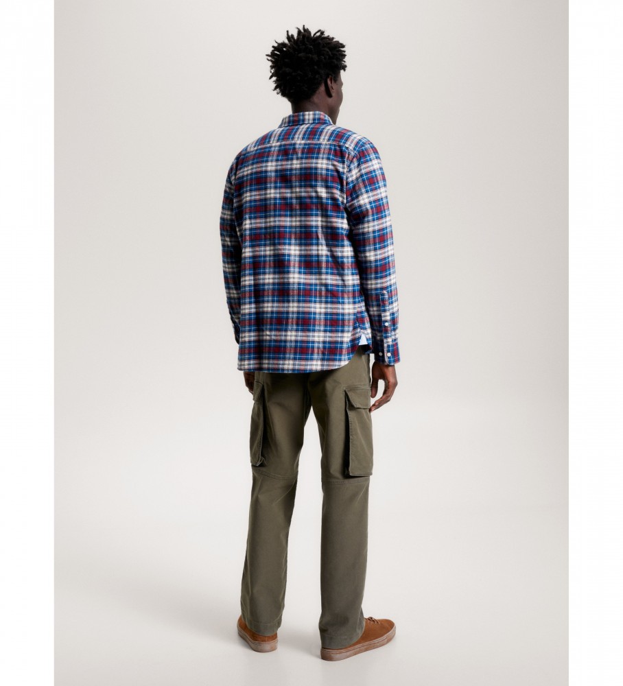 Camisa xadrez azul Tommy Hilfiger
