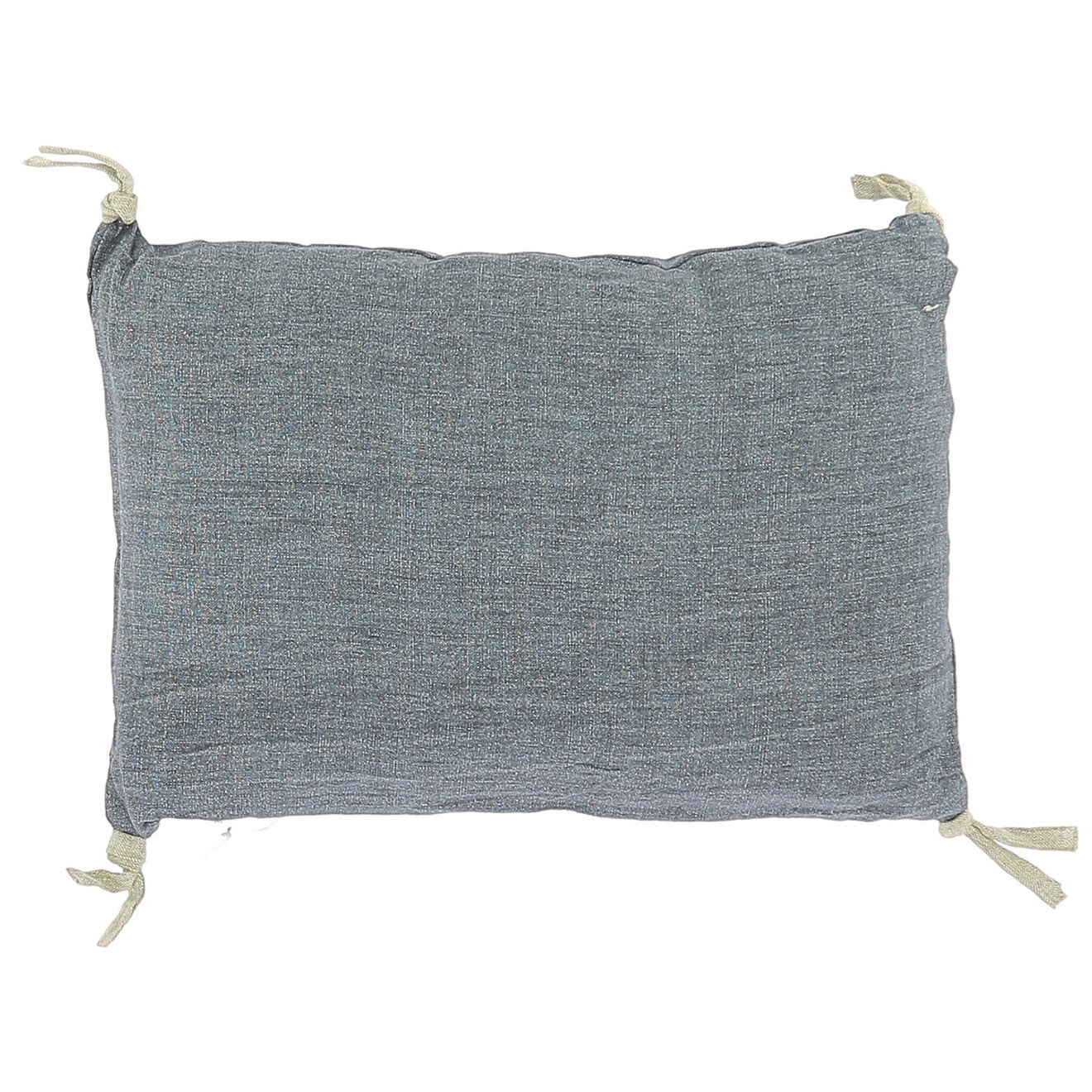 En Fil d'Indienne Housse de coussin Varanasi tweed de lin bleu - 25x35 cm