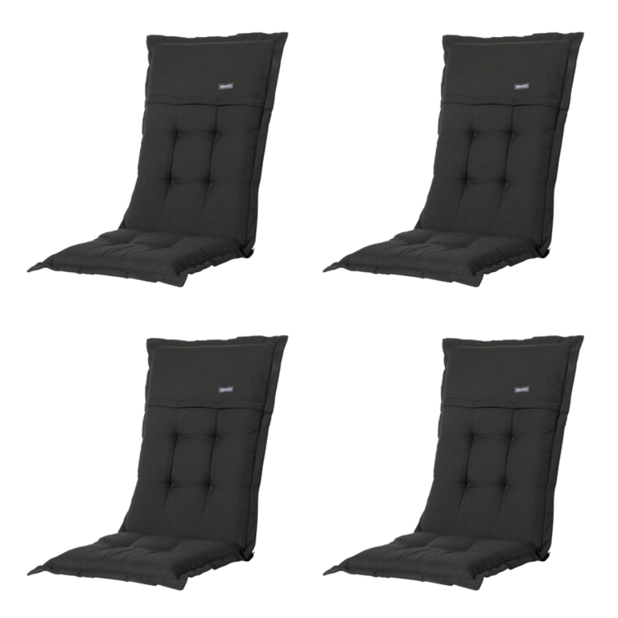 Madison Rib black Tuinstoelkussen - Set van 4
