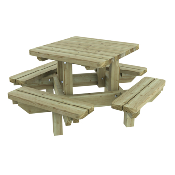Kinder picknicktafel Julia grenen hout 120 x 120 x 64 cm