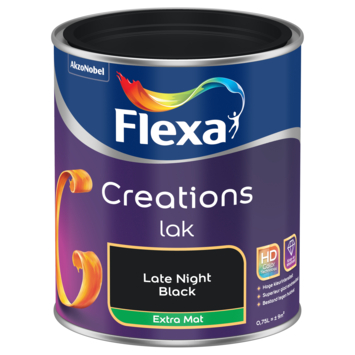 Flexa Creations binnenlak extra mat late night black 750 ml