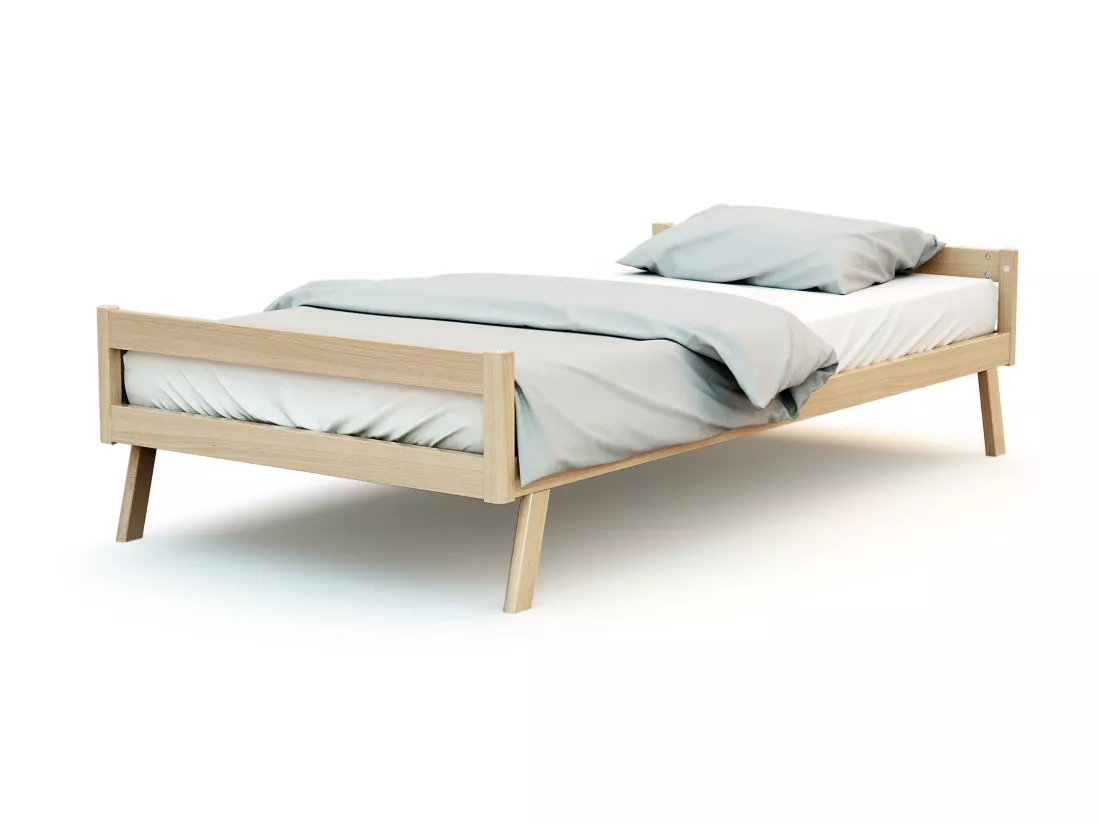 Lit cabane bébé évolutif en bois CONFORT Hêtre Verni 70 x 140 cm