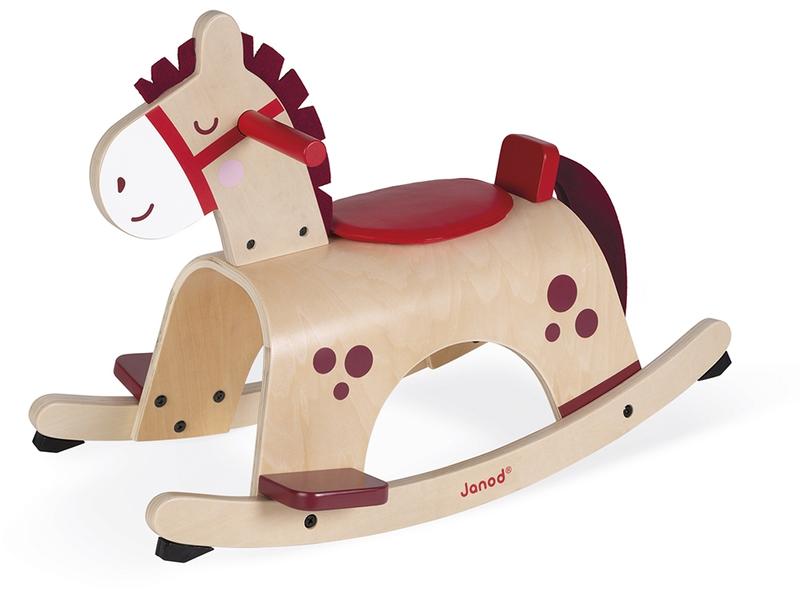 Janod Schaukelpferd Pony Nature Schaukeltier aus Holz