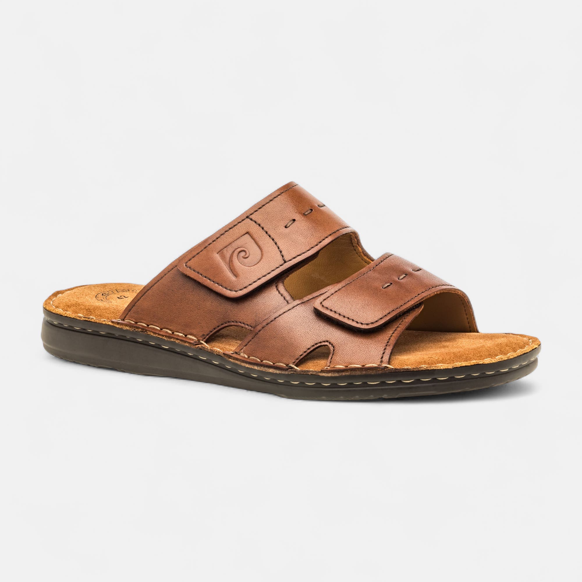 Mules Homme en cuir cognac