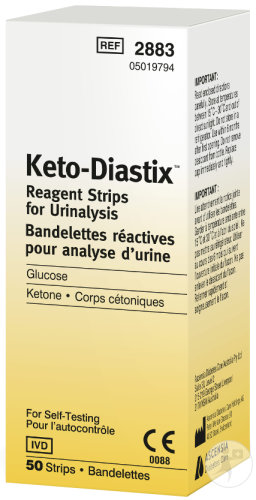 Bayer Keto-Diastix Bandelettes Réactives Pour Analyse D'Urine 50 Pièces (A2883B51)