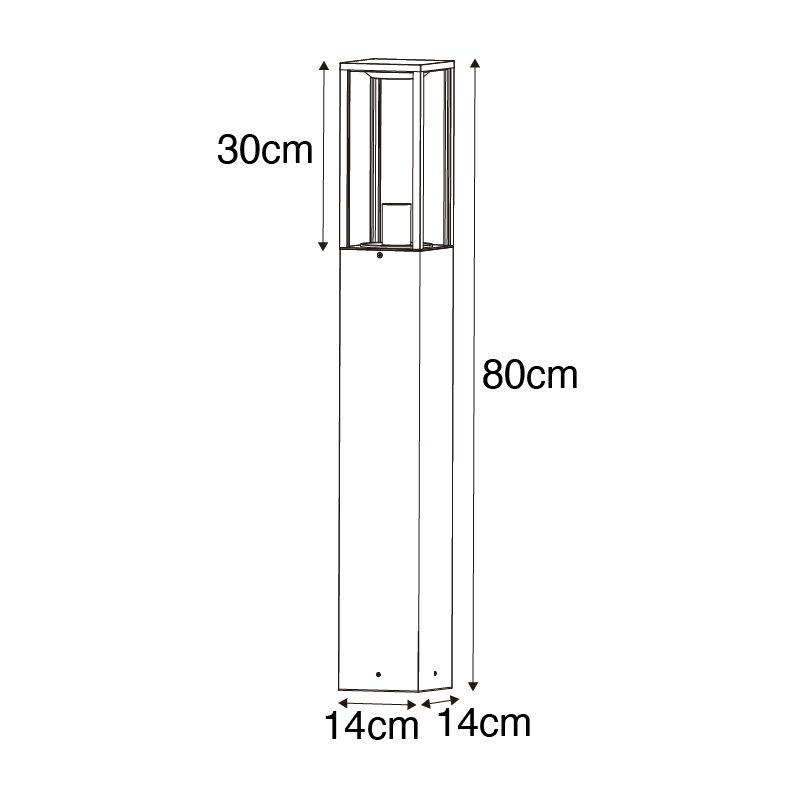 Industriële staande buitenlamp roestbruin 80 cm IP44 - Charlois
