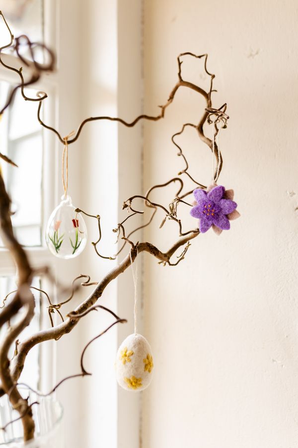 Hanger, vilt, bloemen, set van 4