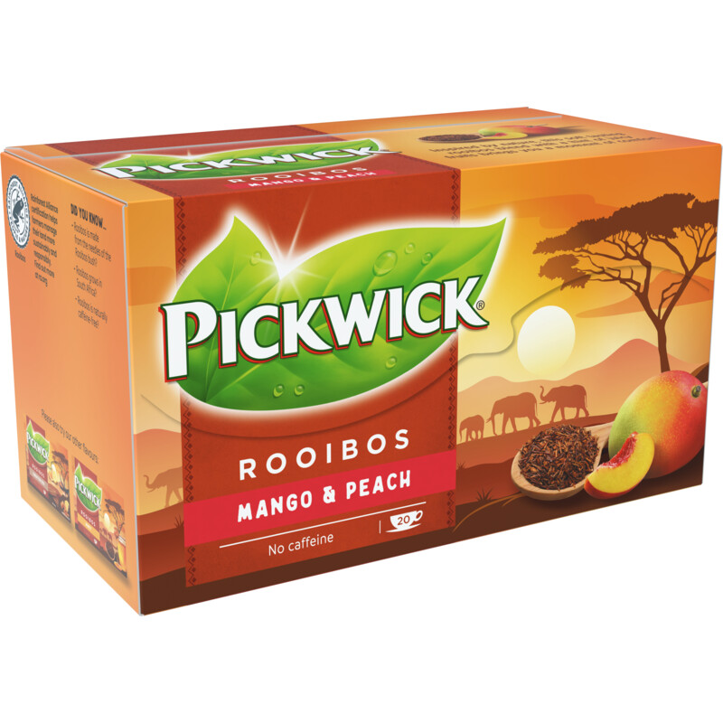Pickwick Mango & perzik rooibos thee
