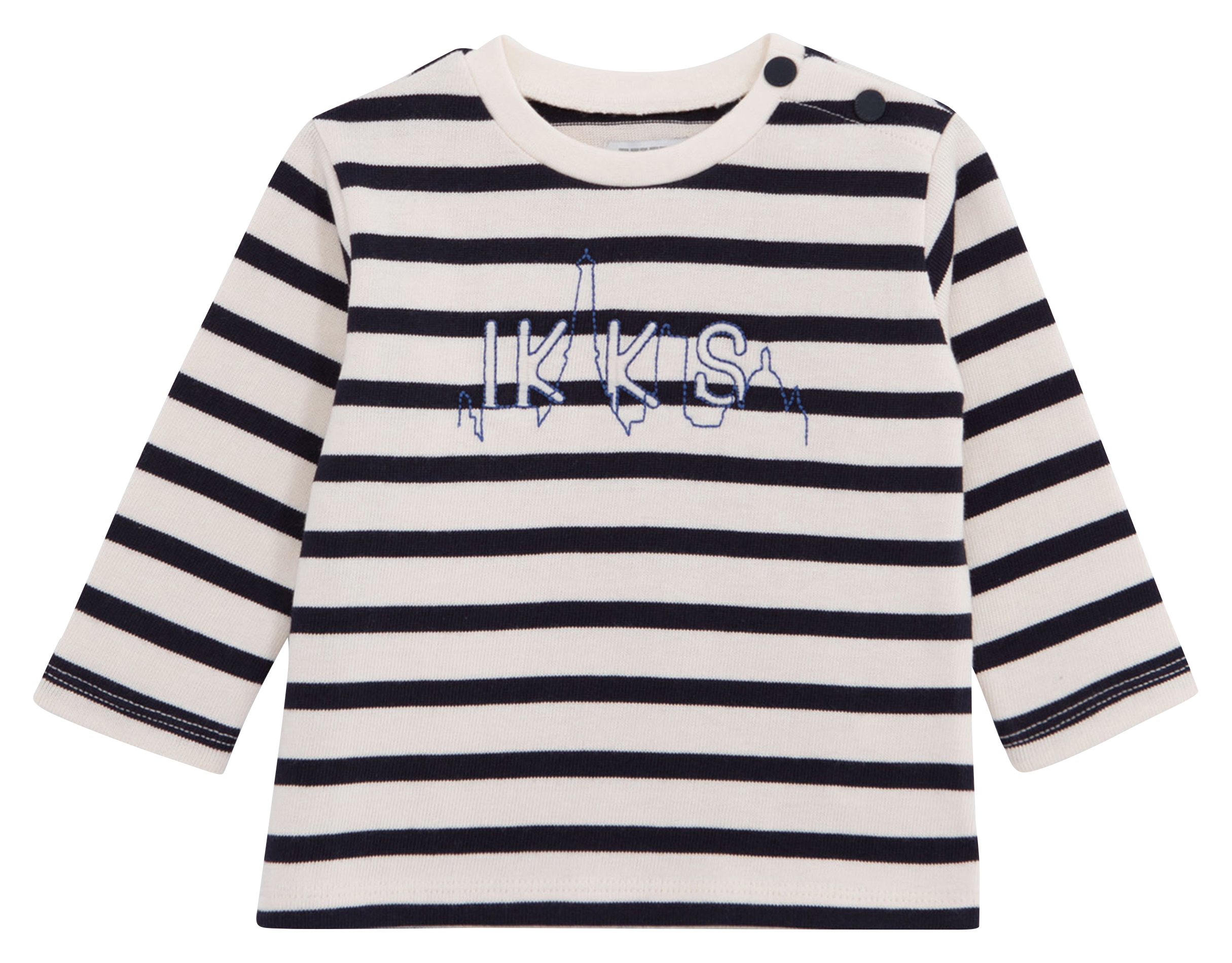 Tee-shirt manches longues rayé en coton | Blanc