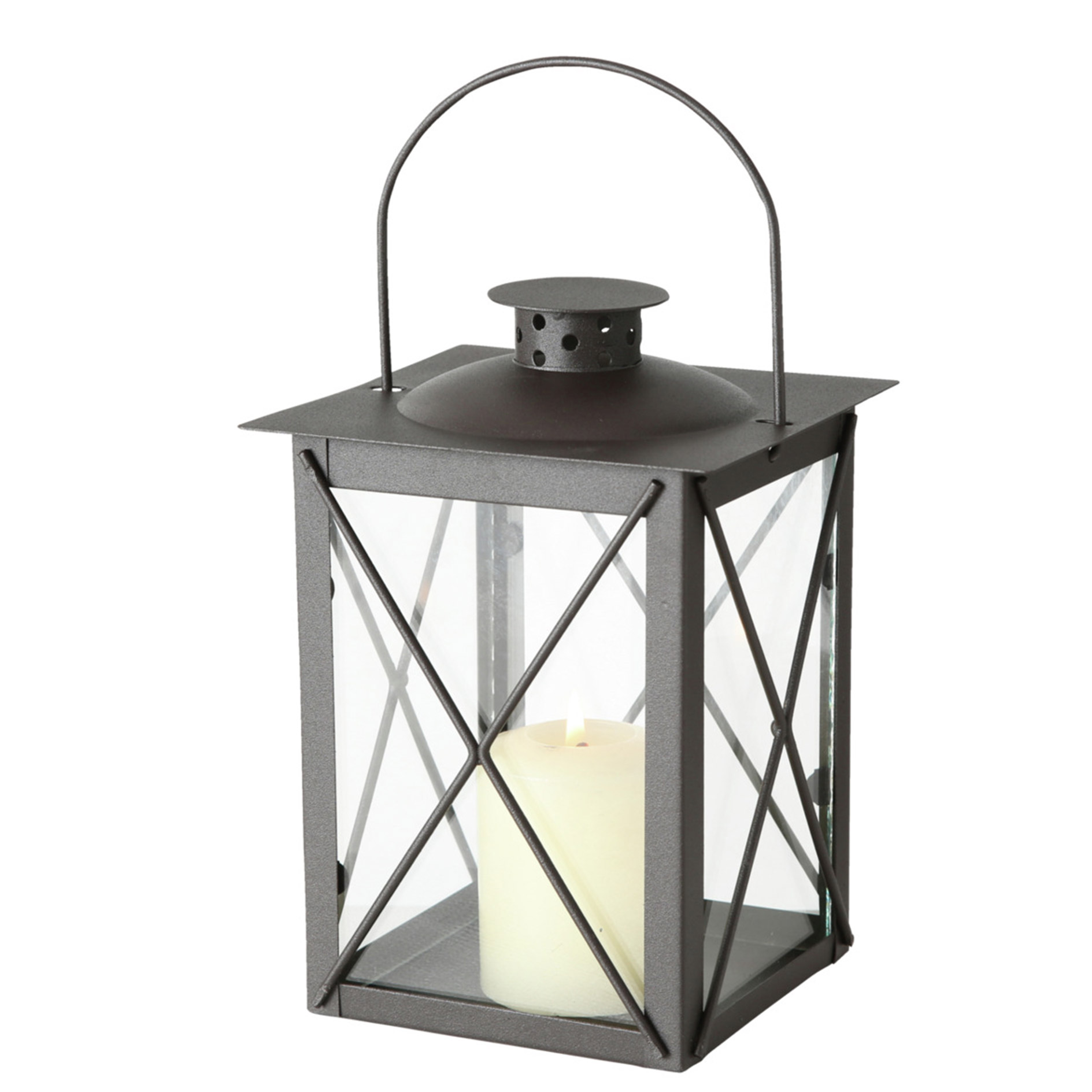 Indoor-Laterne - schwarz - 20 cm hoch