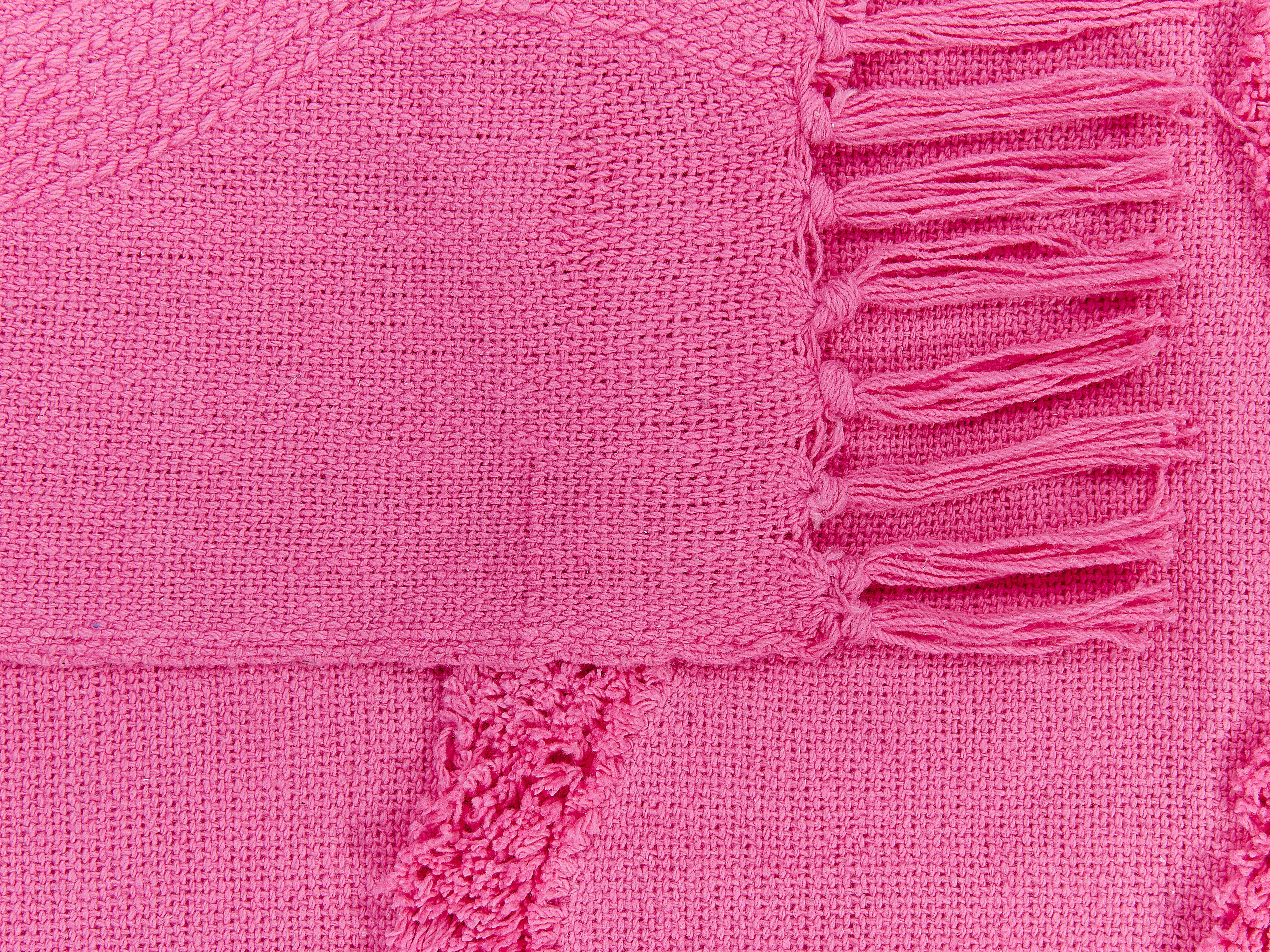 Plaid KHARI Katoen 125 x 150 cm Roze