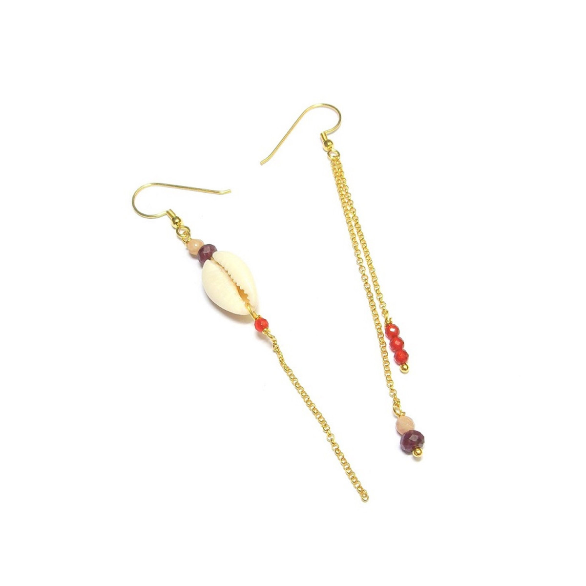 Boucles d'oreille Pierres Naturelles et Coquillage