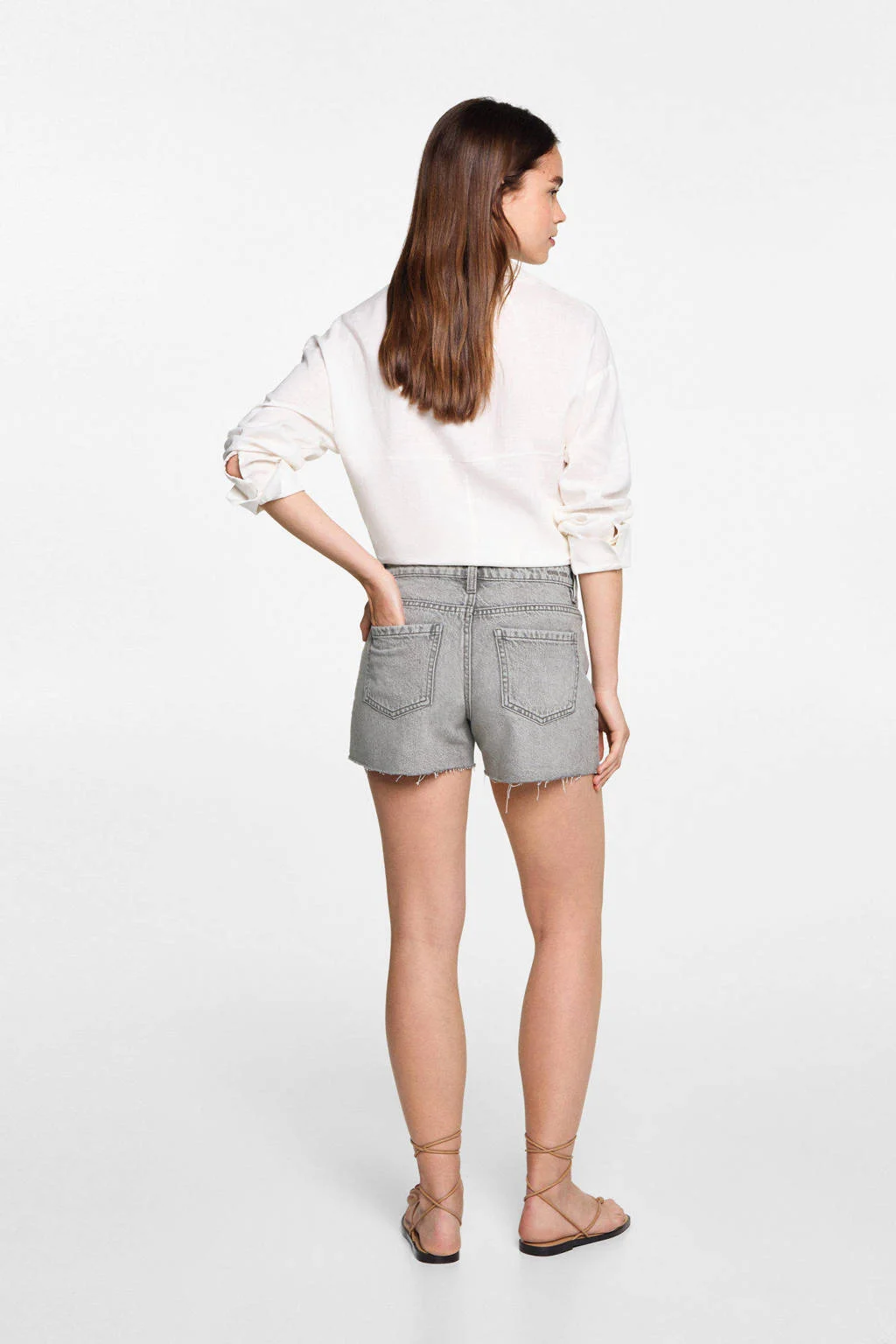 MANGO TEEN denim short grey denim