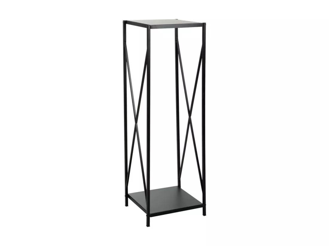 Porte-bûches en métal noir 34x34x111h