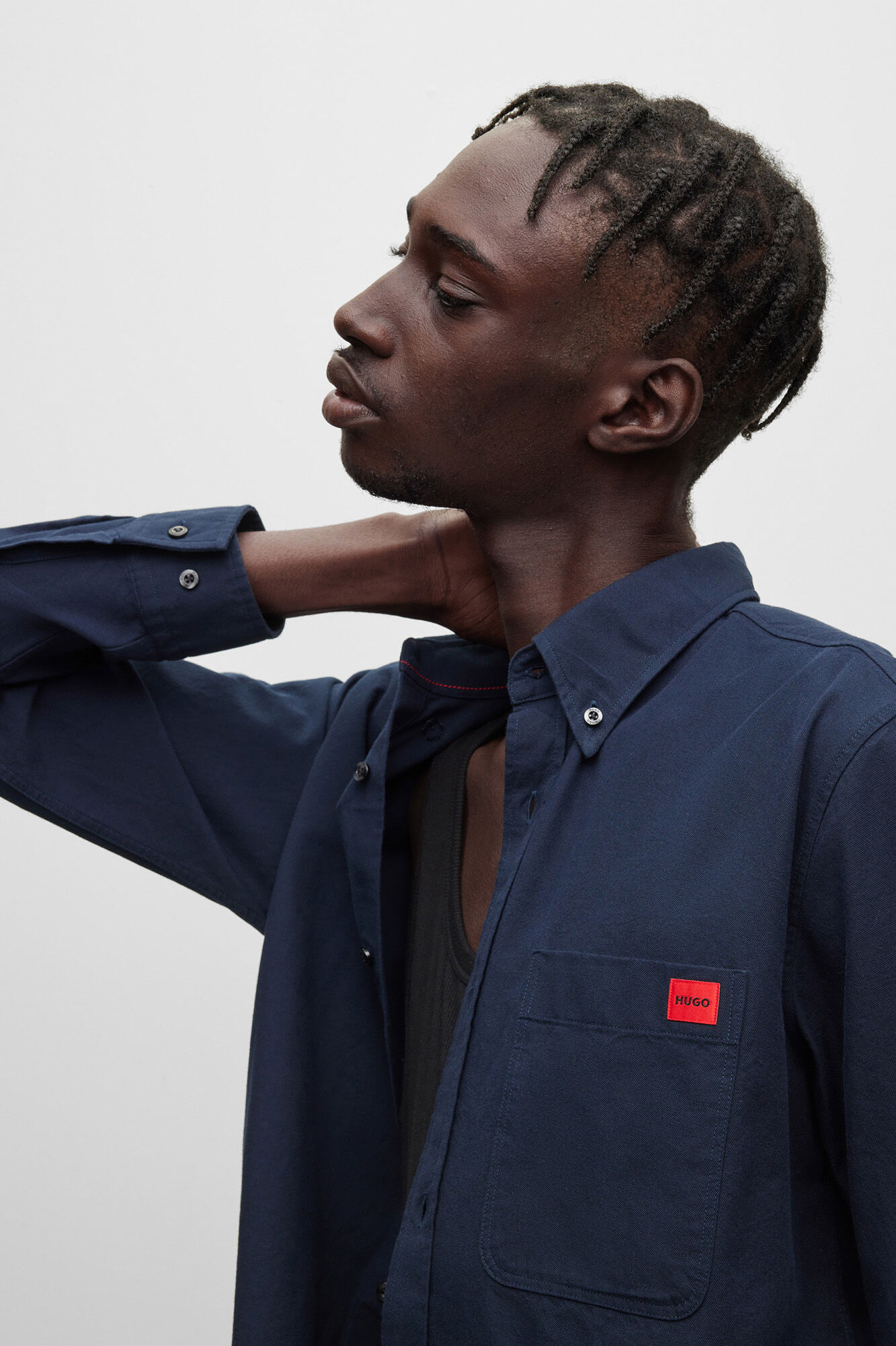 Camisa Oxford - azul escuro