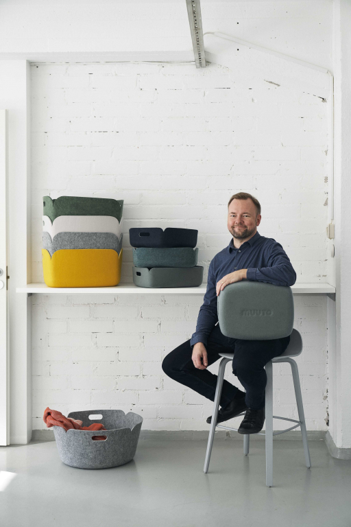 Muuto Restore Round opbergmand grijs