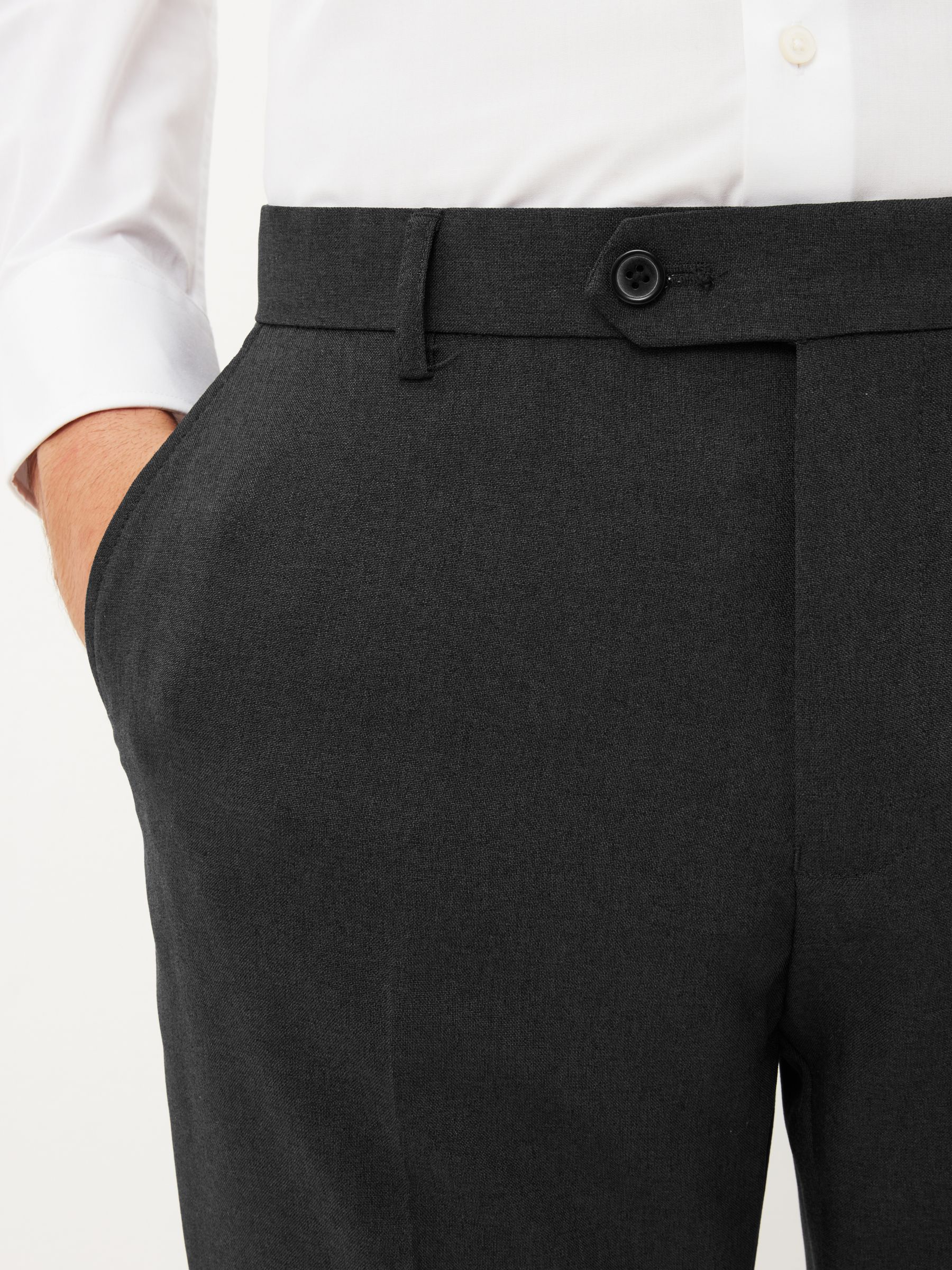 Antraciet - Machinewasbare modieuze broek zonder bandplooien