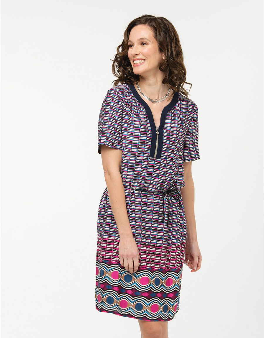 Robe fuchsia imprimée