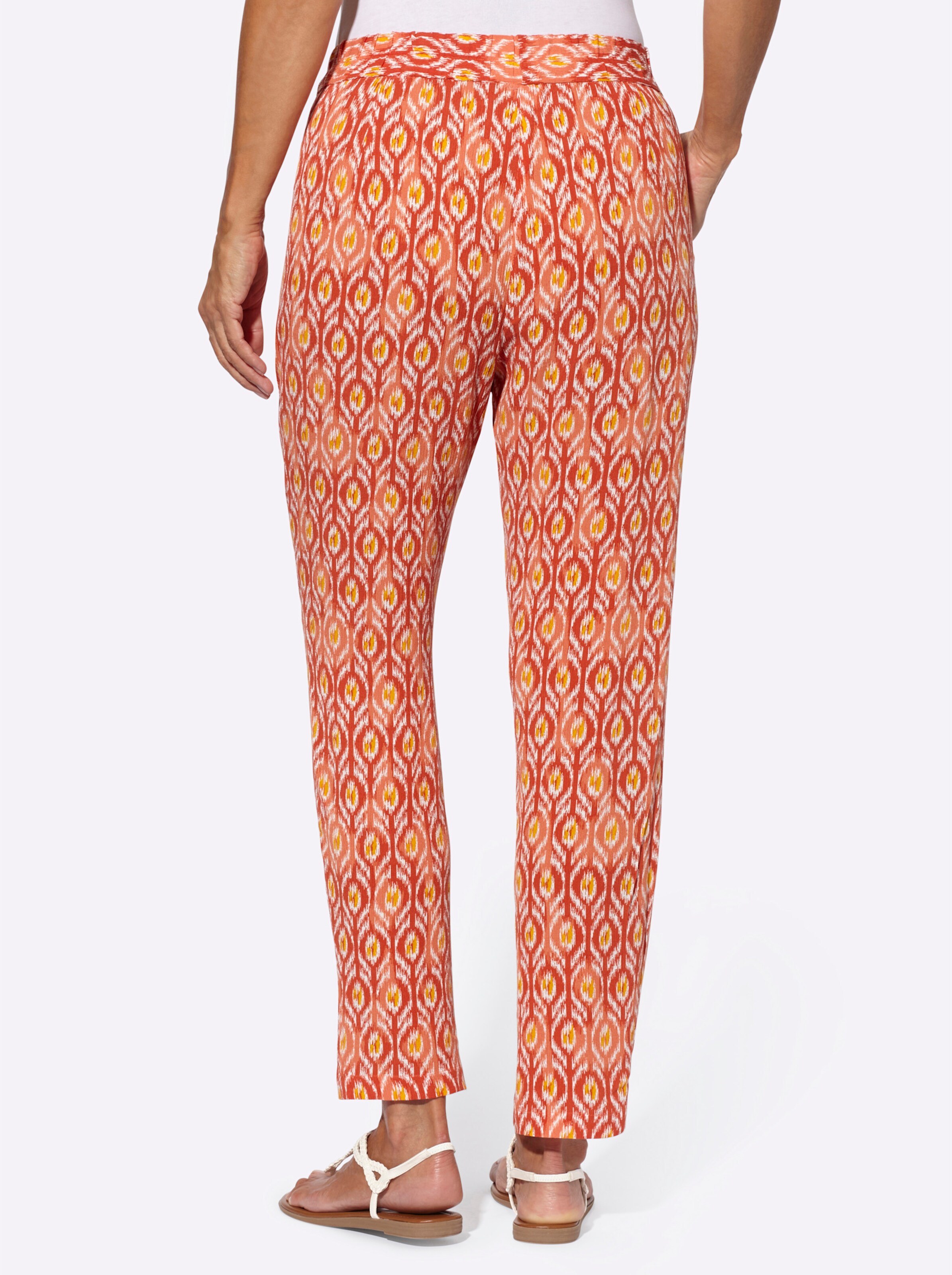 Schlupfhose in papaya-terra-bedruckt