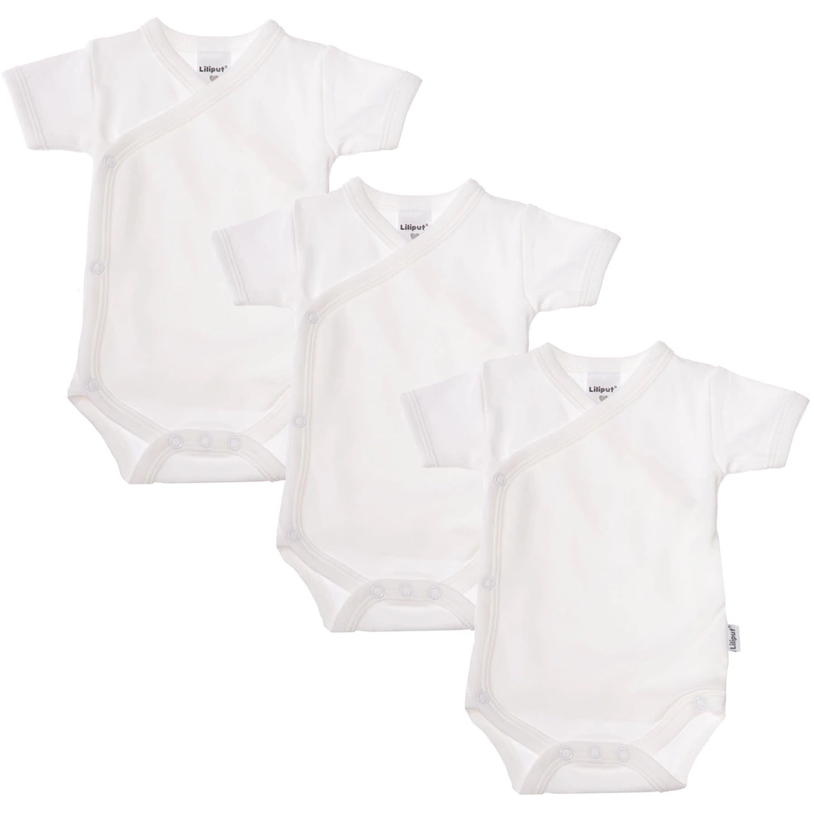Liliput Kurzarm-Wickelbody 3er Pack weiß