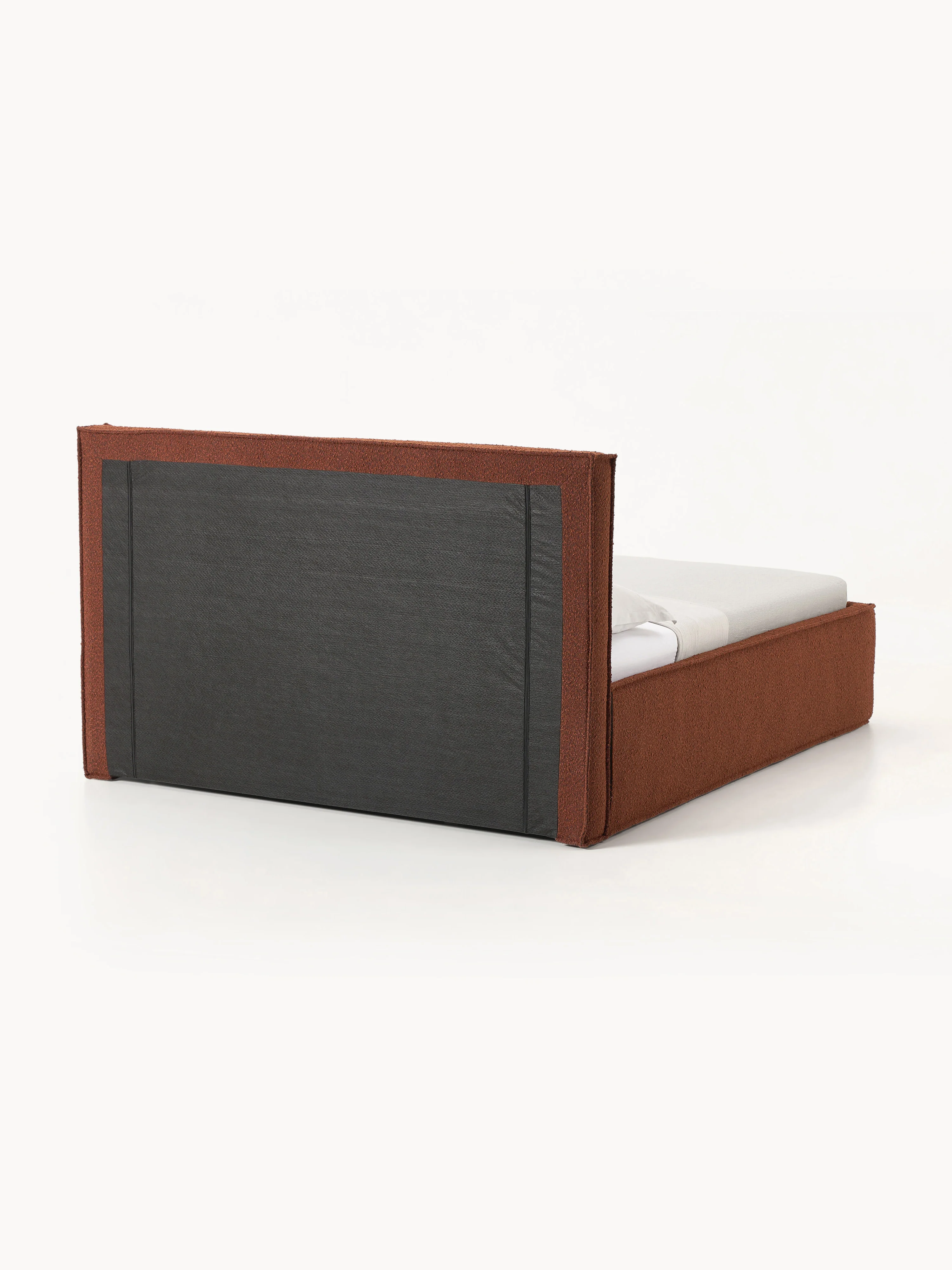 Bouclé gestoffeerd bed Dream met opbergruimte