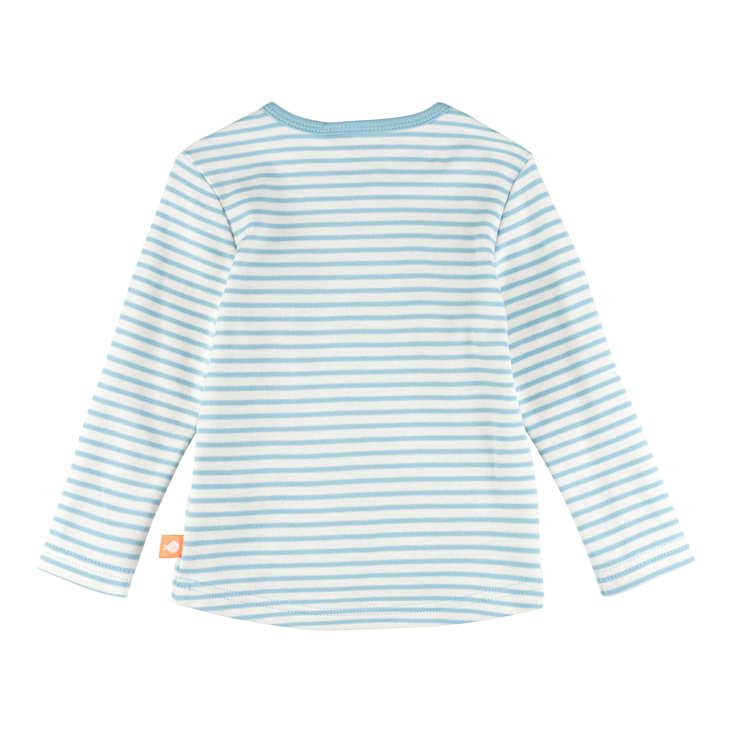 Bornino - Summer Beach Shirt langarm Ringel Bus hellblau/natur