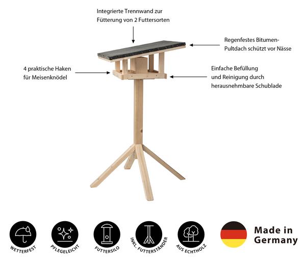 Dehner Natura Premium Futterhaus Rofan, natur,