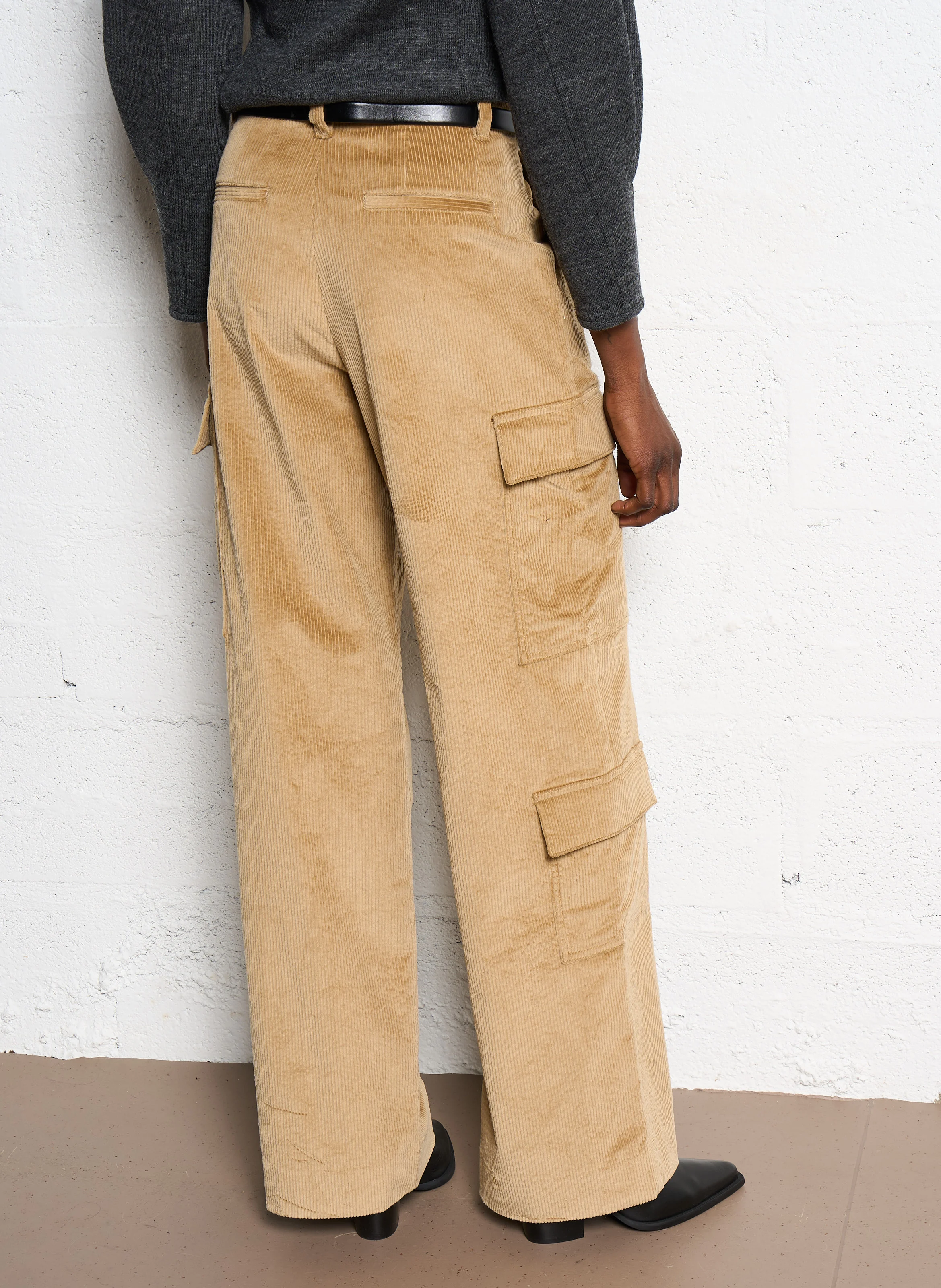 PLATO - Pantalon droit cargo| Beige