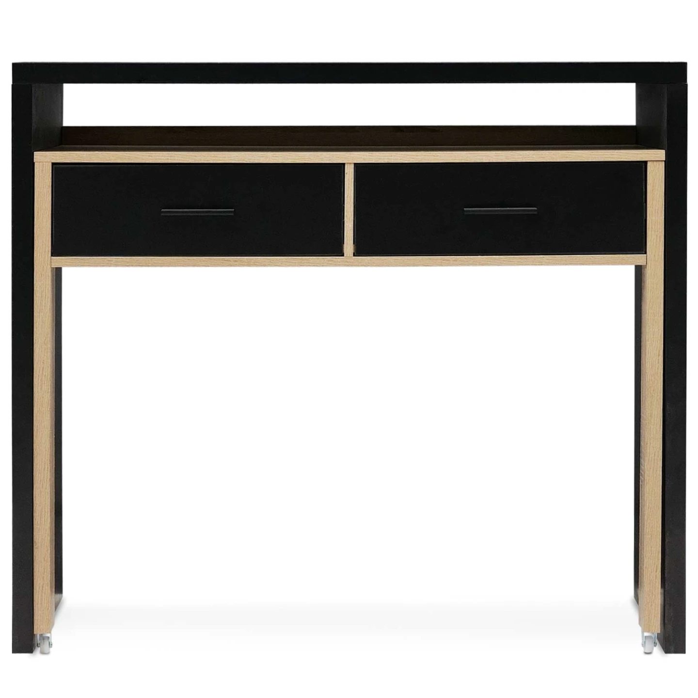 Bureau extensible MAX noir et façon hêtre