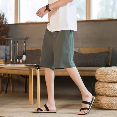 Aozora - Effen shorts met trekkoordtaille