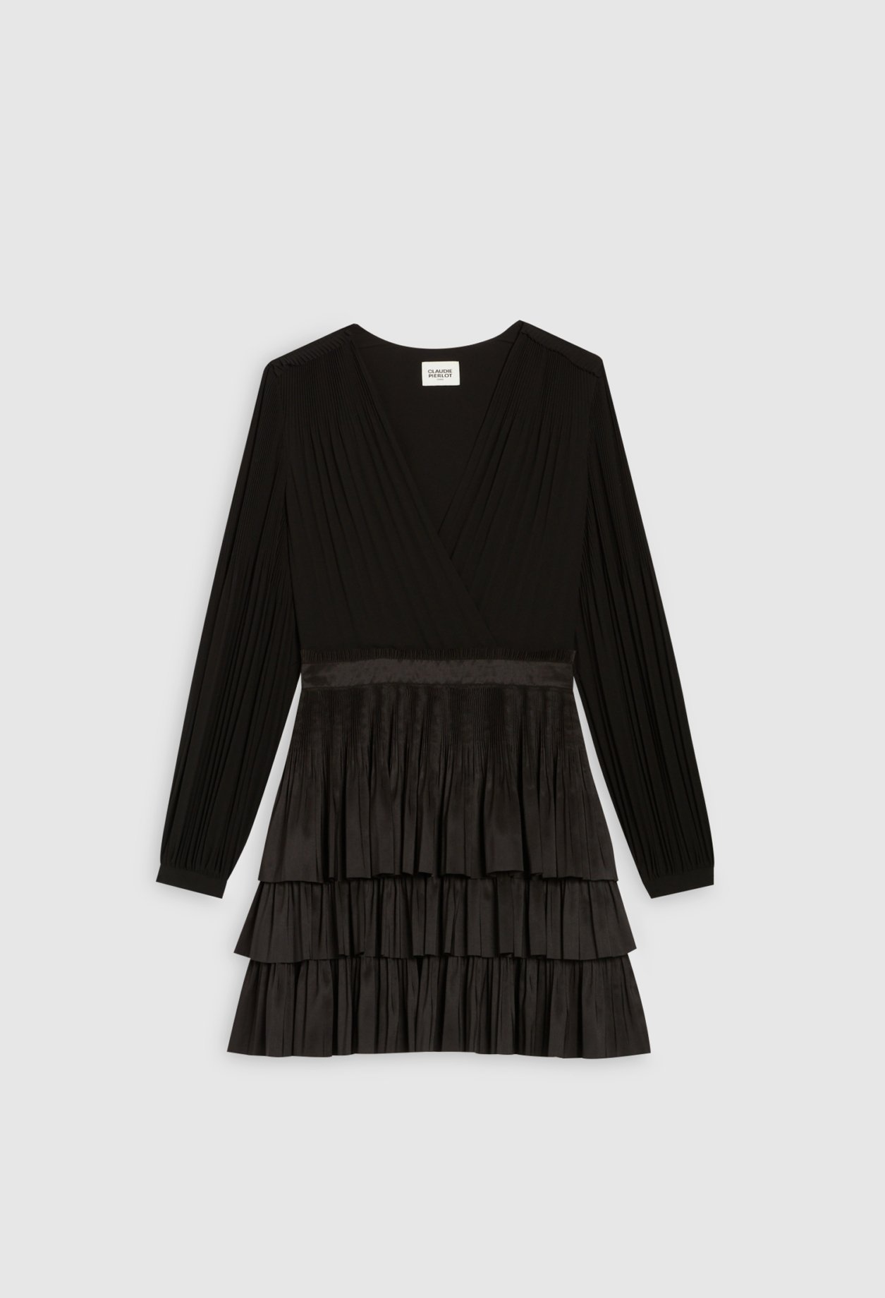 Robe courte plissee &agrave; volant
