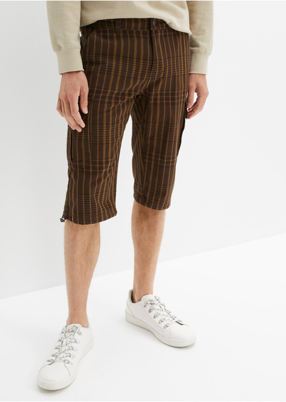 Bermuda long cargo confort pour le ventre, Regular Fit