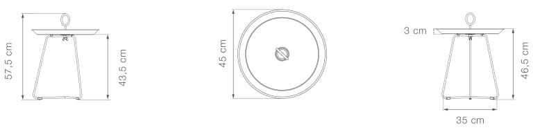 Houe Eyelet bijzettafel small Ø45 Black