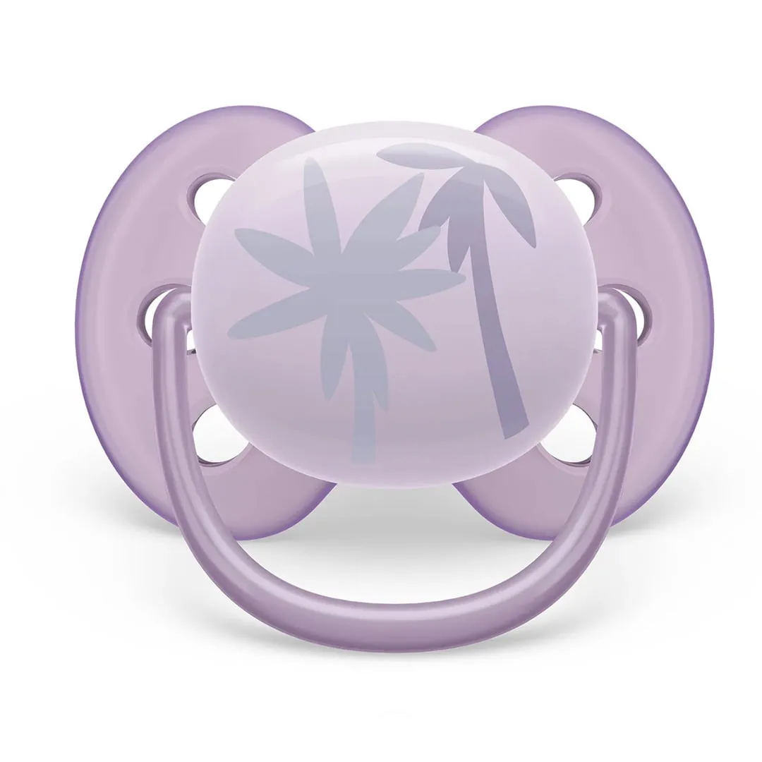 Philips Avent Suce Ultra Douce 0-6 mois Éléphant Litchi  Palmiers Lilas (2)