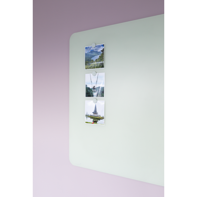 Tableau en verre mat 90x120cm - Sage Green - Coin Arrondi - Legamaster