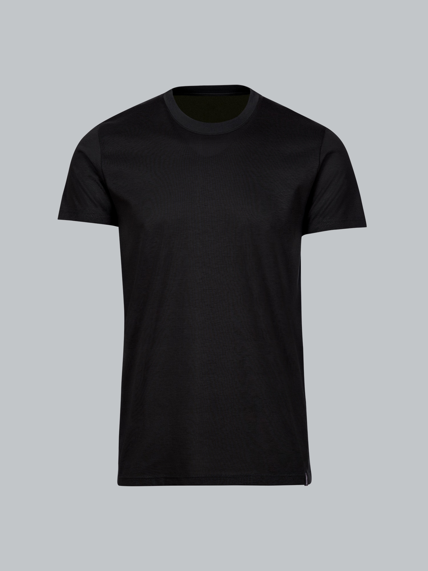 Slim Fit T-Shirt aus DELUXE Baumwolle Schwarz