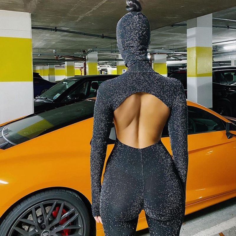 Oonnukal - Glitterjumpsuit met lange mouwen