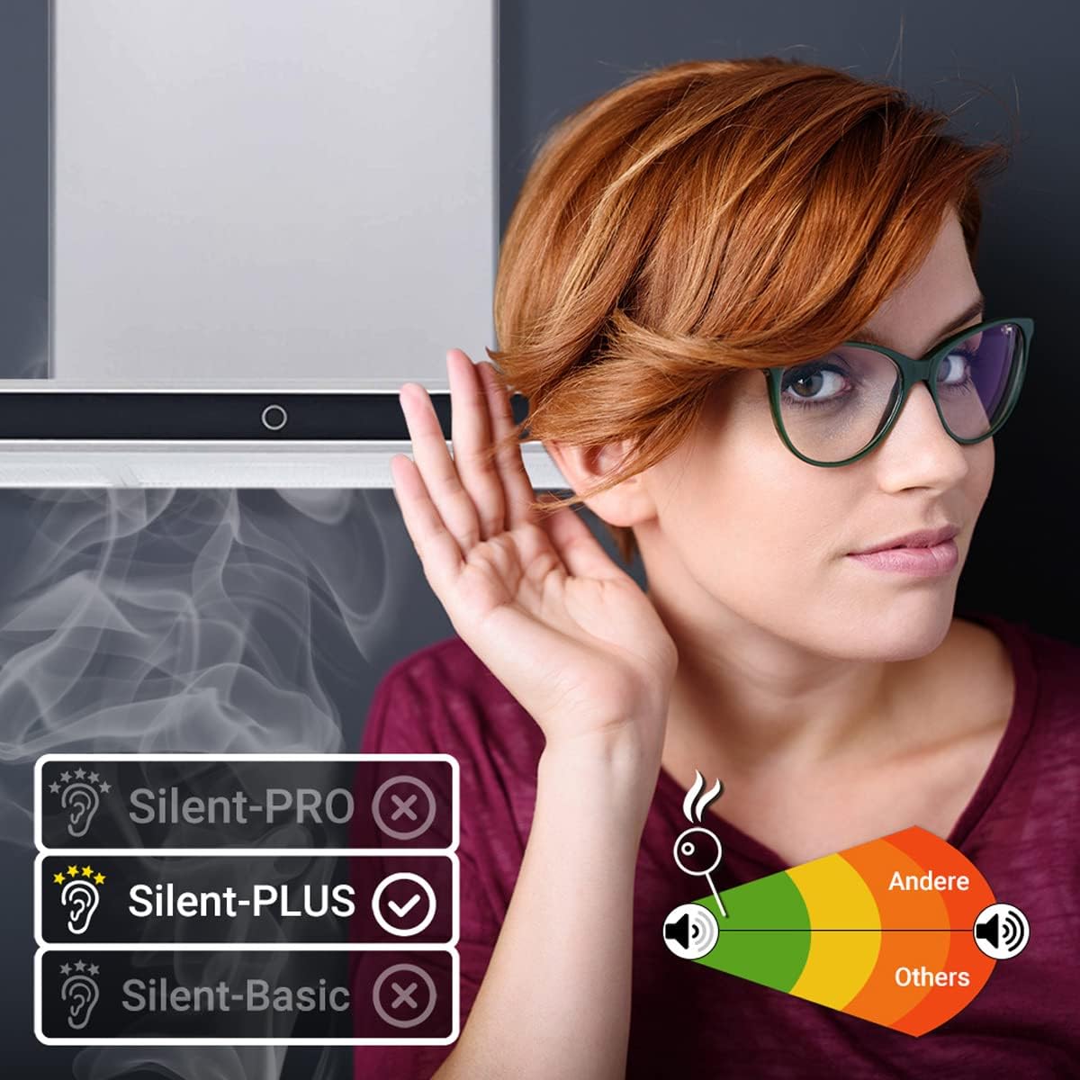 KKT KOLBE Dunstabzugshaube 60cm | Umluft Abluft | Wandhauben | Edelstahl | Schwarz Glas | Nachlaufautomatik | SensorTouch Bedienung | LED-Beleuchtung | DELTA6014TC
