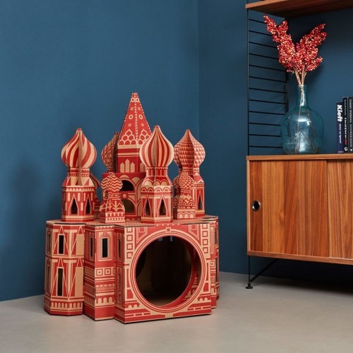 Gato Cocô Casinha da Catedral de São Basílio, Marrom/Vermelho