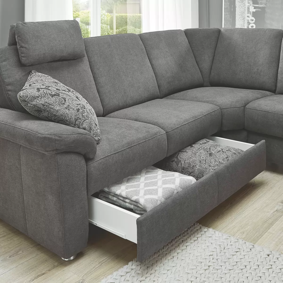 Wohnlandschaft Thor S Grau
