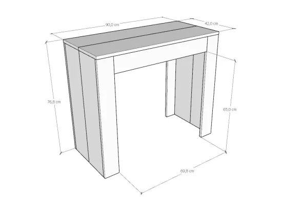 Console extensible 90x42/302 cm Emy Blanc Spatulé