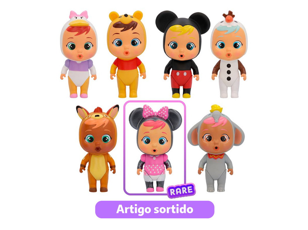 BONECA CRY BABIES DISNEY EDITION MODELOS SORTIDOS