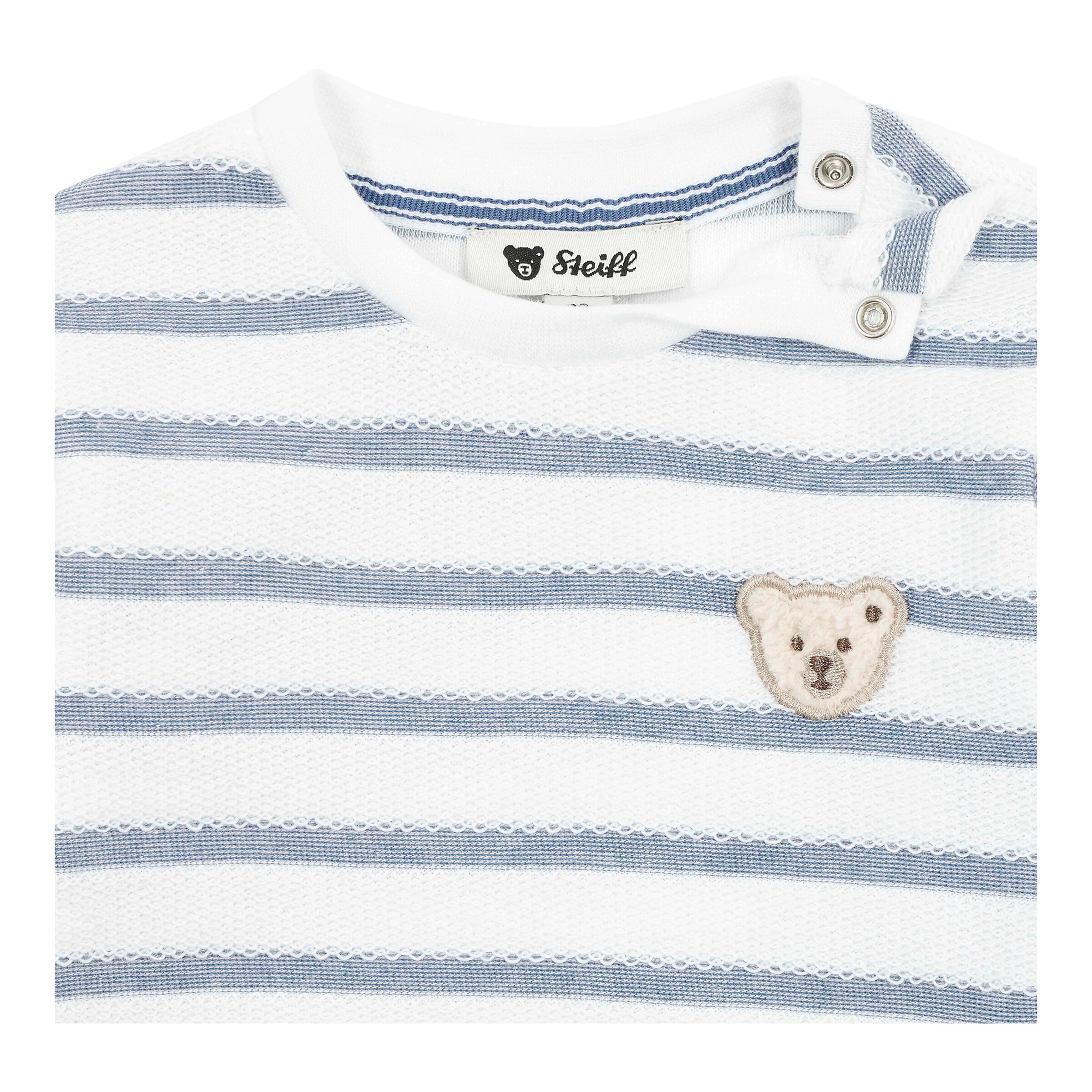 Steiff Shirt langarm Ringel Struktur weiß/blau