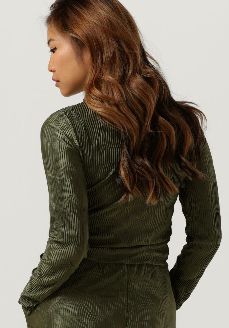 ANOTHER LABEL groene another label  charlot top l/s