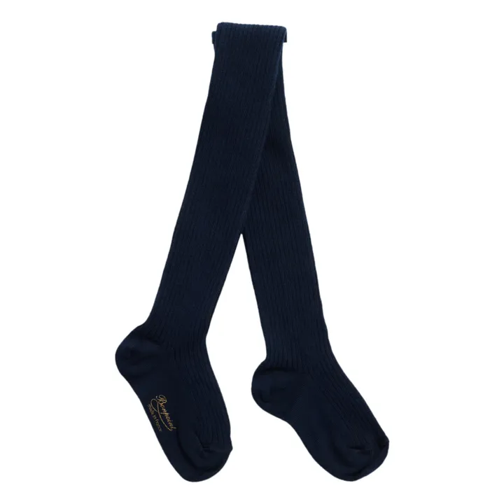 Bonpoint Collant Côtelé | Bleu marine