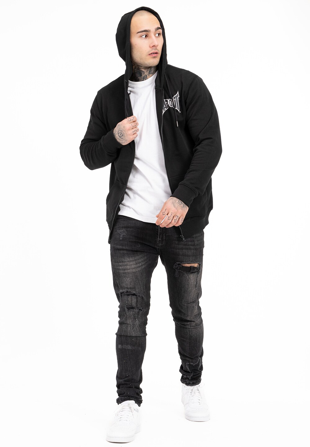 Tapout Herren Kapuzenjacke mit Reißverschluss normale Passform OCTAGON FULL ZIP HOODIE